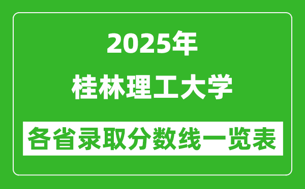 2025年桂林理工大學(xué)各省錄取分?jǐn)?shù)線一覽表(含2024年最低分)