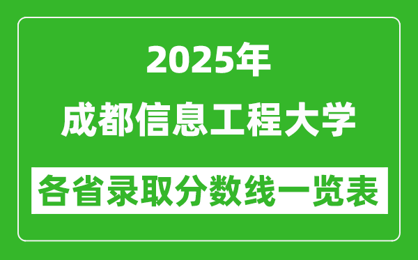 2025年成都信息工程大學(xué)各省錄取分?jǐn)?shù)線一覽表(含2024年最低分)