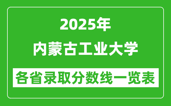 2025年內(nèi)蒙古工業(yè)大學(xué)各省錄取分?jǐn)?shù)線一覽表(含2024年最低分)