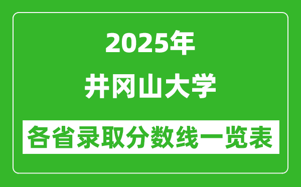 2025年井岡山大學(xué)各省錄取分?jǐn)?shù)線一覽表(含2024年最低分)