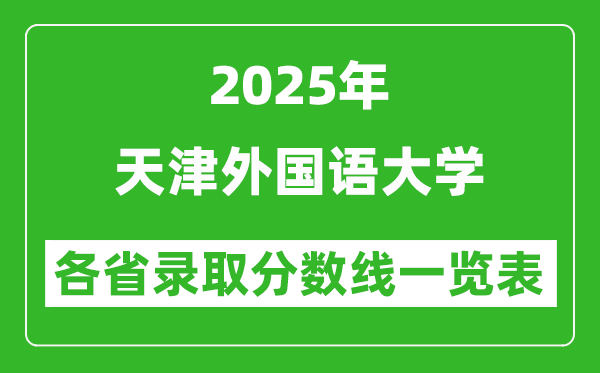 2025年天津外國(guó)語(yǔ)大學(xué)各省錄取分?jǐn)?shù)線一覽表(含2024年最低分)