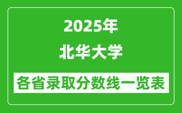 2025年北華大學(xué)各省錄取分?jǐn)?shù)線一覽表(含2024年最低分)
