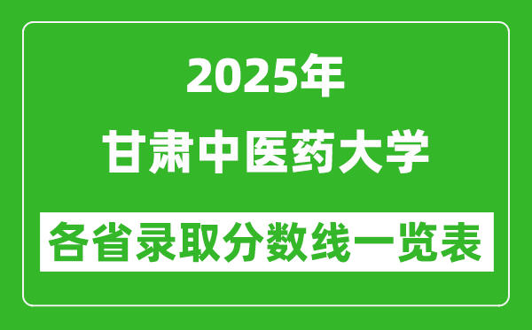 2025年甘肅中醫(yī)藥大學(xué)各省錄取分?jǐn)?shù)線一覽表(含2024年最低分)