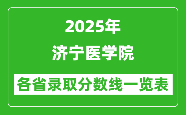 2025年濟(jì)寧醫(yī)學(xué)院各省錄取分?jǐn)?shù)線一覽表(含2024年最低分)