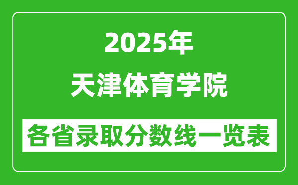 2025年天津體育學(xué)院各省錄取分?jǐn)?shù)線一覽表(含2024年最低分)
