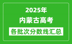 2025年內(nèi)蒙古高考各批次分?jǐn)?shù)線匯總（含一本,二本,專(zhuān)科分?jǐn)?shù)線）