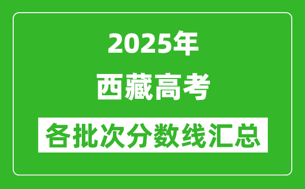 2025年西藏高考各批次分?jǐn)?shù)線匯總（含一本,二本,?？品?jǐn)?shù)線）