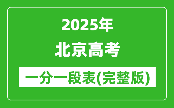 2025北京高考一分一段表,查詢位次及排名（完整版）