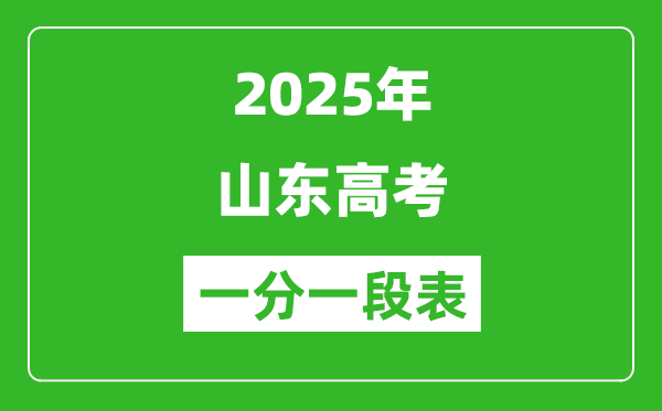 2025年山東高考一分一段表