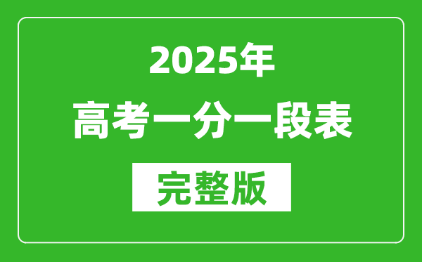 2025年全國高考一分一段表匯總(31省市完整版)