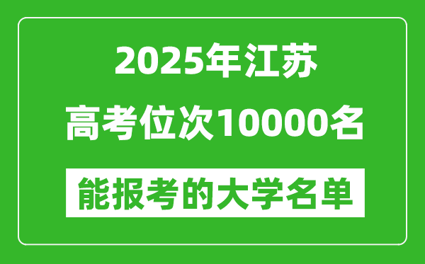 2025江蘇高考位次10000名能報考什么大學？附能上大學名單