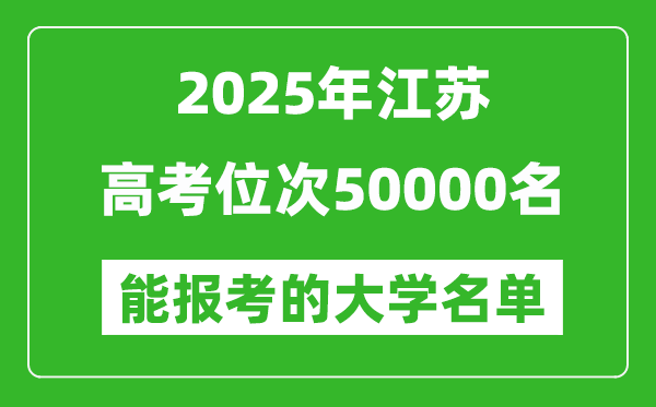 2025江蘇高考位次50000名能報(bào)考什么大學(xué)？附能上大學(xué)名單