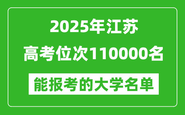 2025江蘇高考位次110000名能報(bào)考什么大學(xué)？附能上大學(xué)名單
