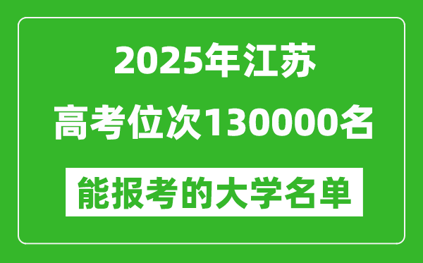 2025江蘇高考位次130000名能報考什么大學？附能上大學名單