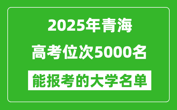 2025青海高考位次5000名能報考什么大學?附能上大學名單