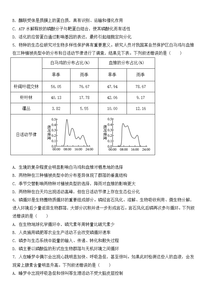 2025年安徽高考生物試卷真題及答案解析(完整版)