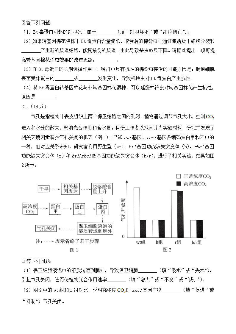 2025年湖北高考生物試卷真題及答案解析(完整版)