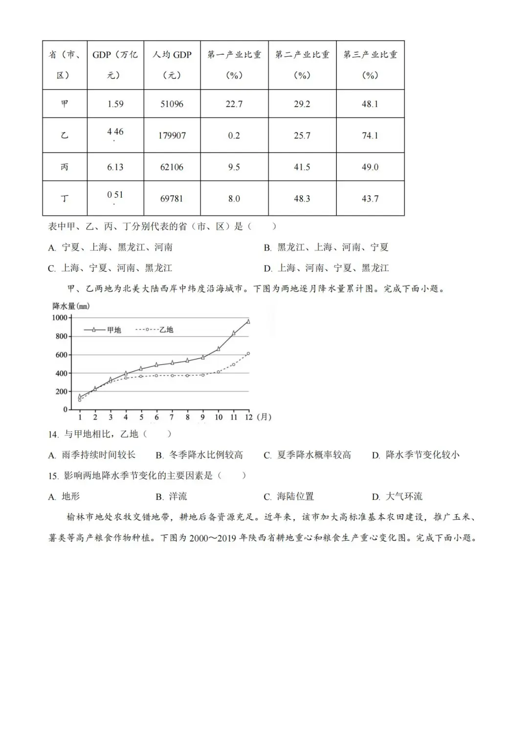 2025年浙江高考地理試卷真題及答案解析(完整版)