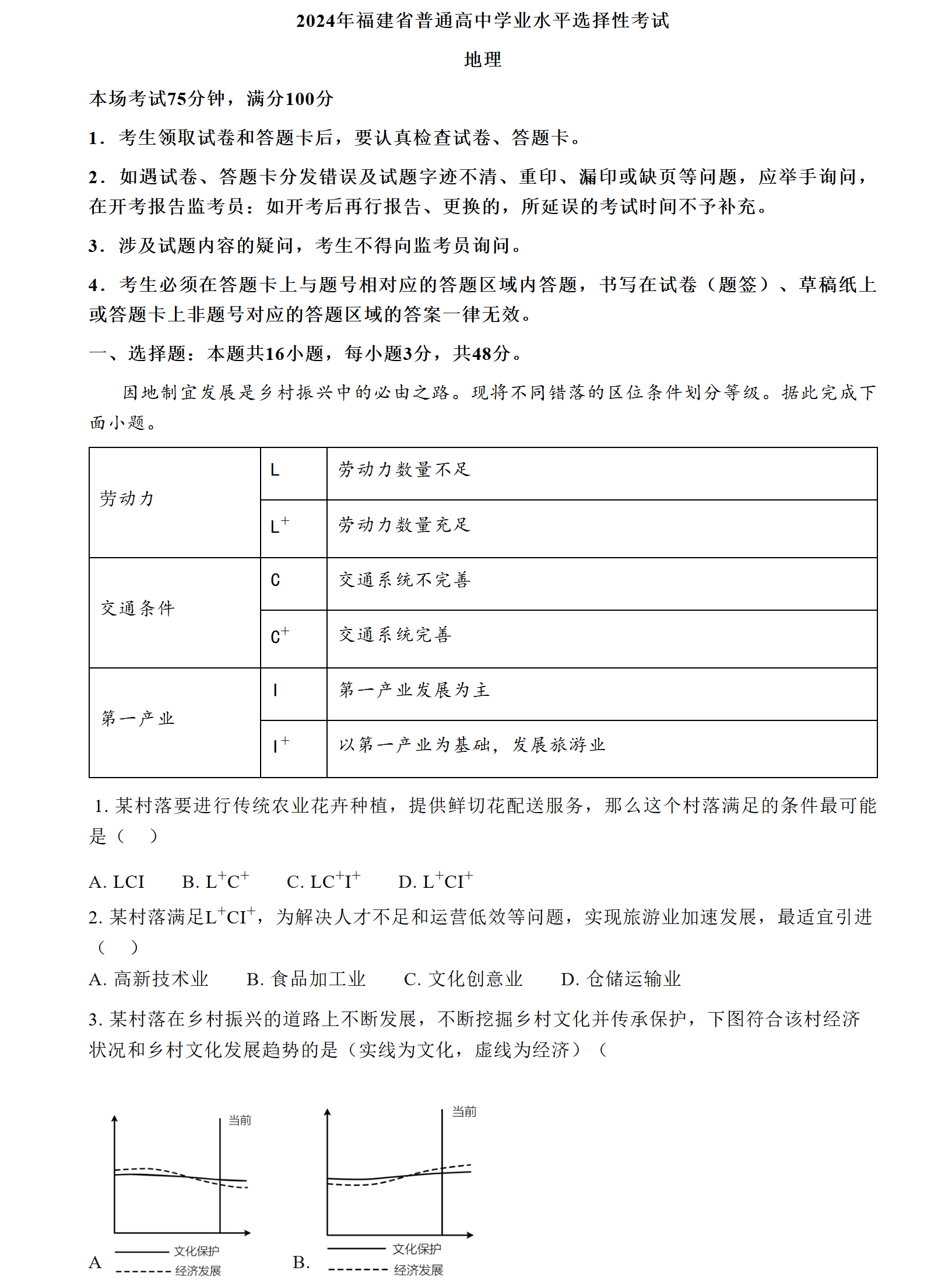 2025年福建高考地理試卷真題及答案解析(完整版)